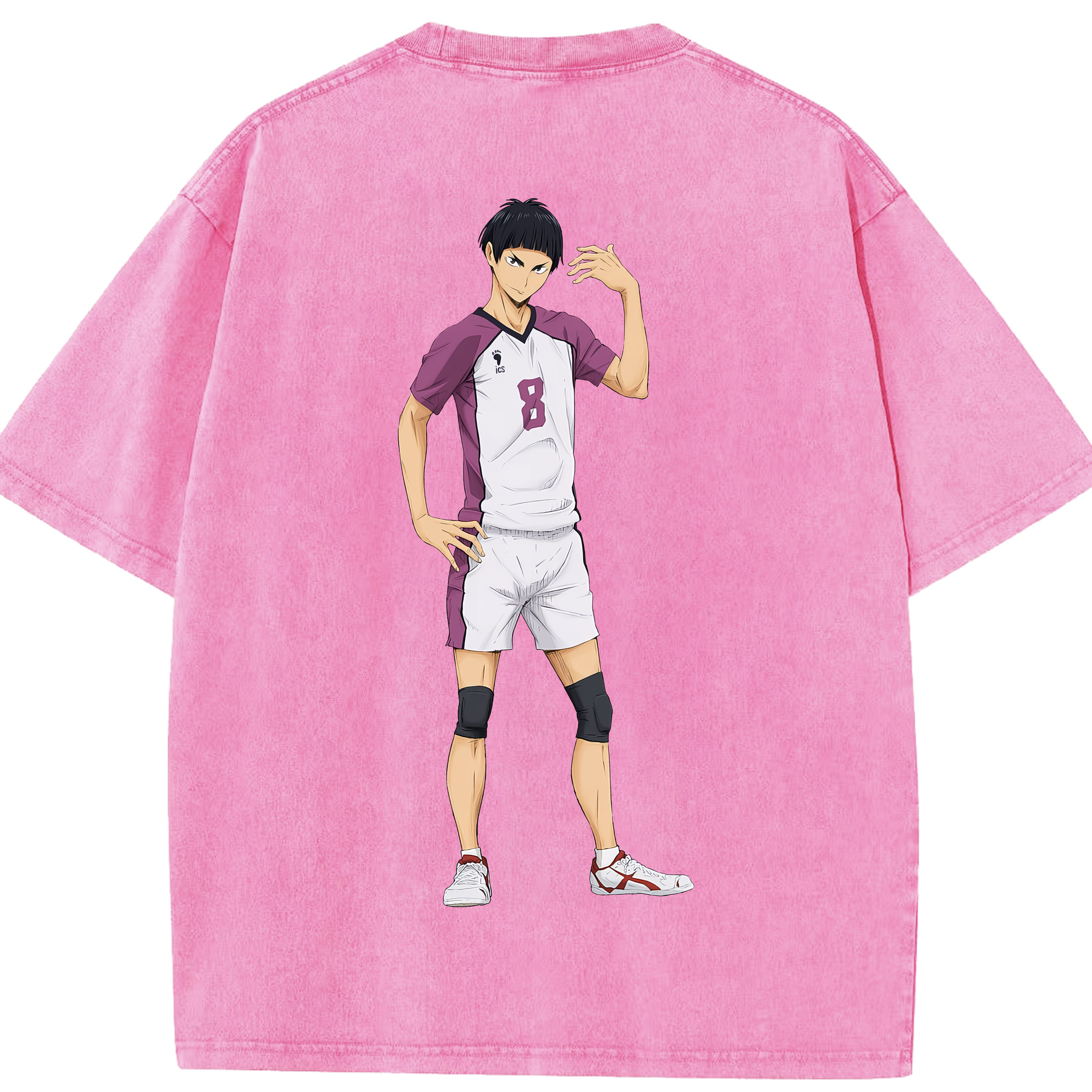 （画像用） ハイキュー!! Haikyu!! 綿100% ヴィンテージ風 半袖Tシャツ（背面プリント）